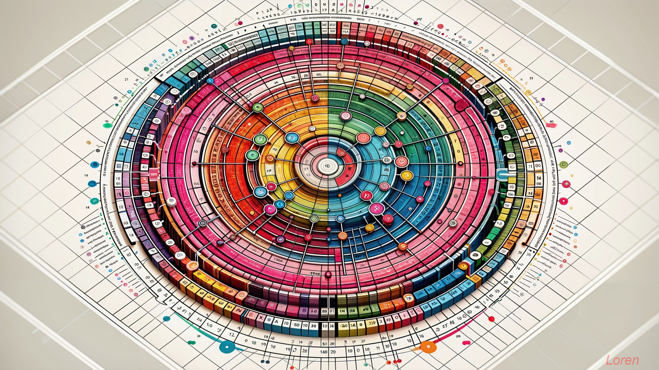 Vibrant Circular Chart with Concentric Colorful Rings