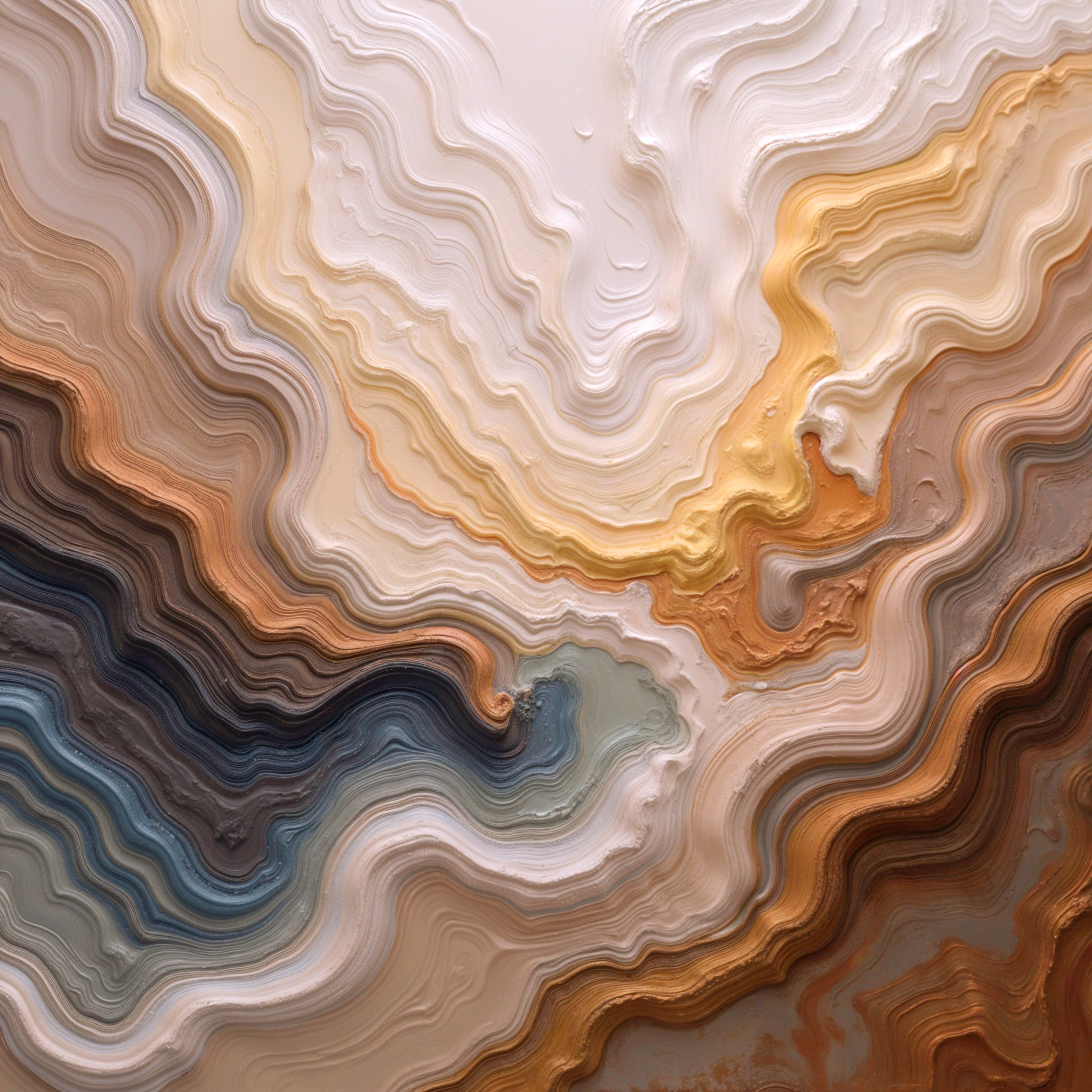 Abstract Composition with Wavy Lines and Rich Colors