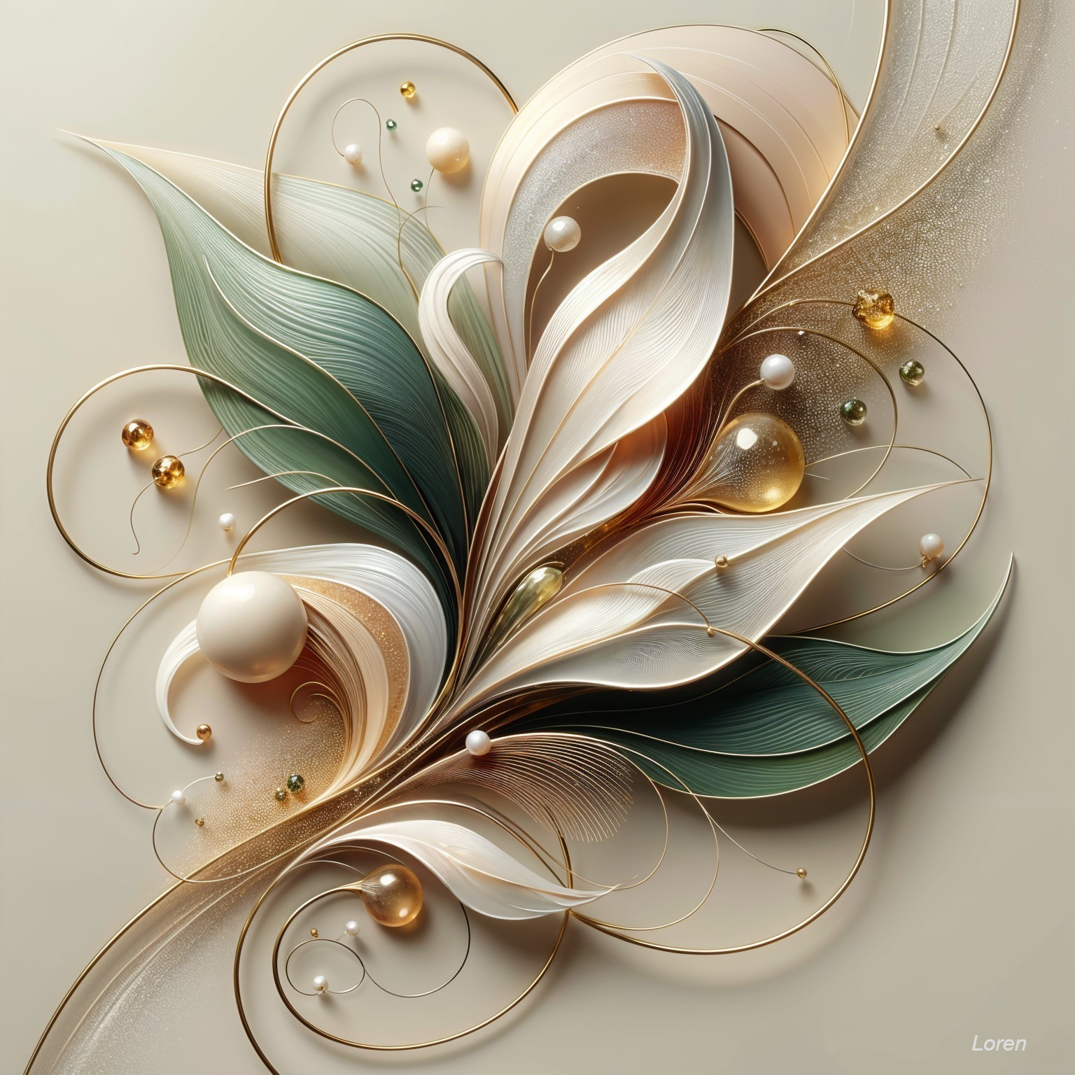 Abstract Design of Flowing Leaves and Petals