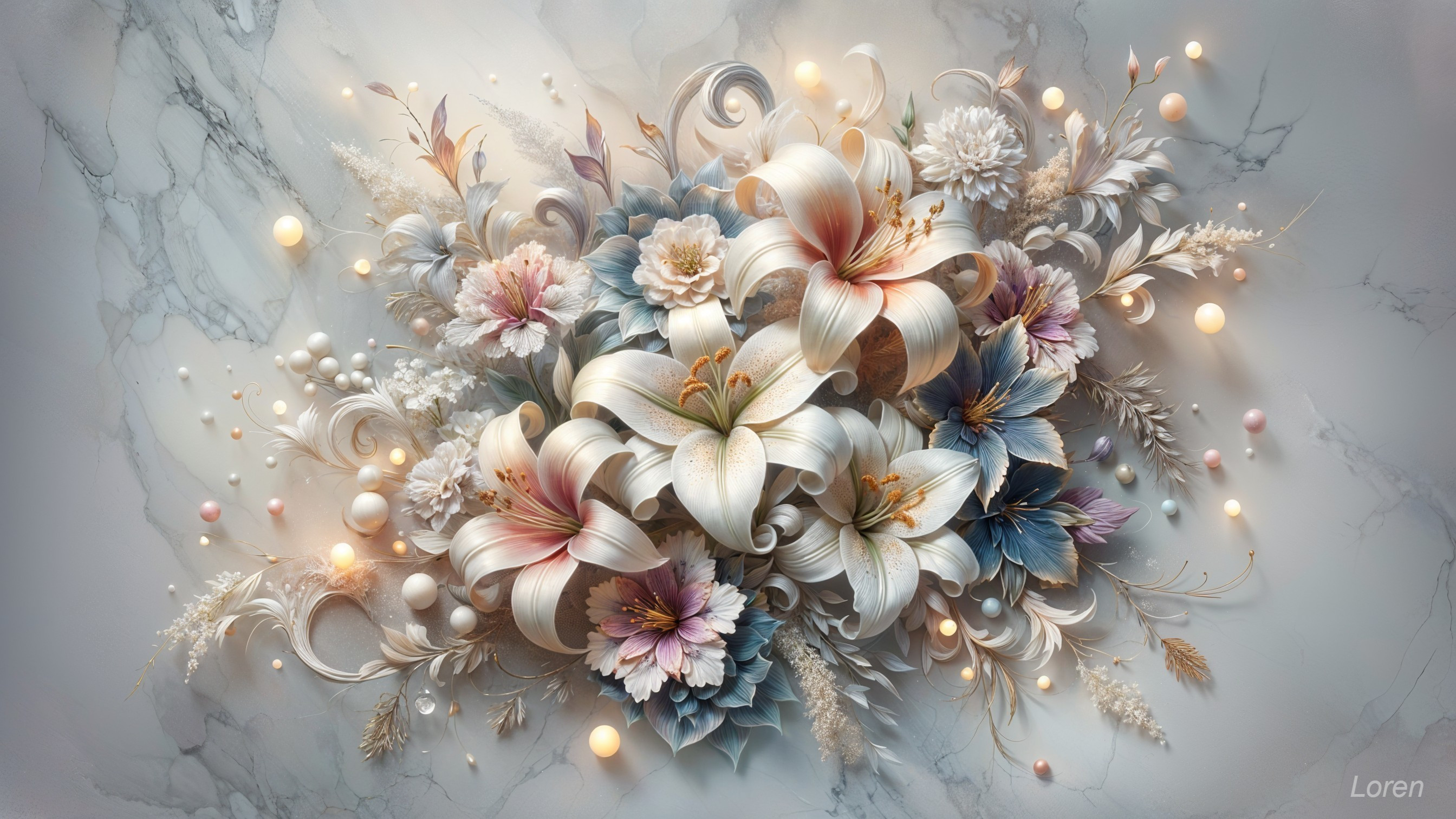 Intricate Flower Arrangement with Elegant Details