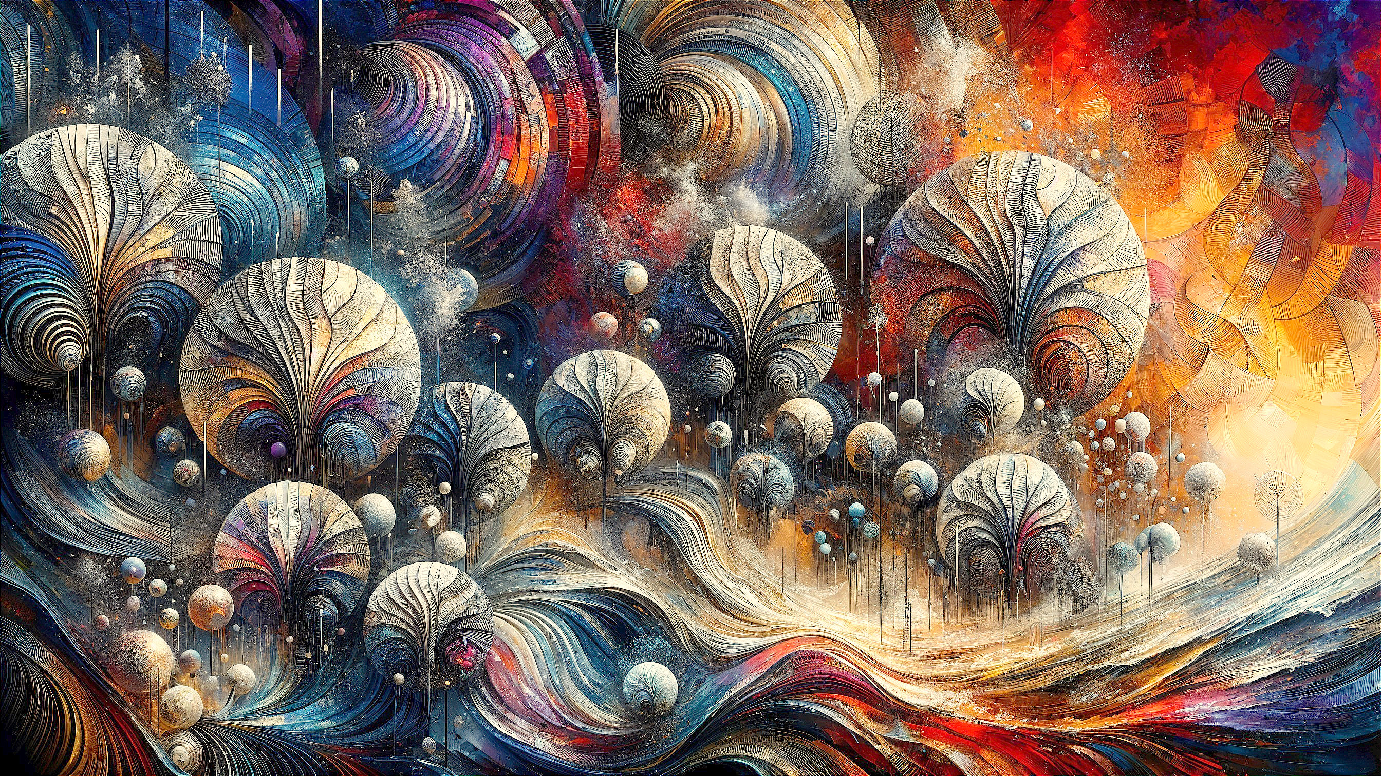 Vibrant Abstract Landscape with Colorful Textures