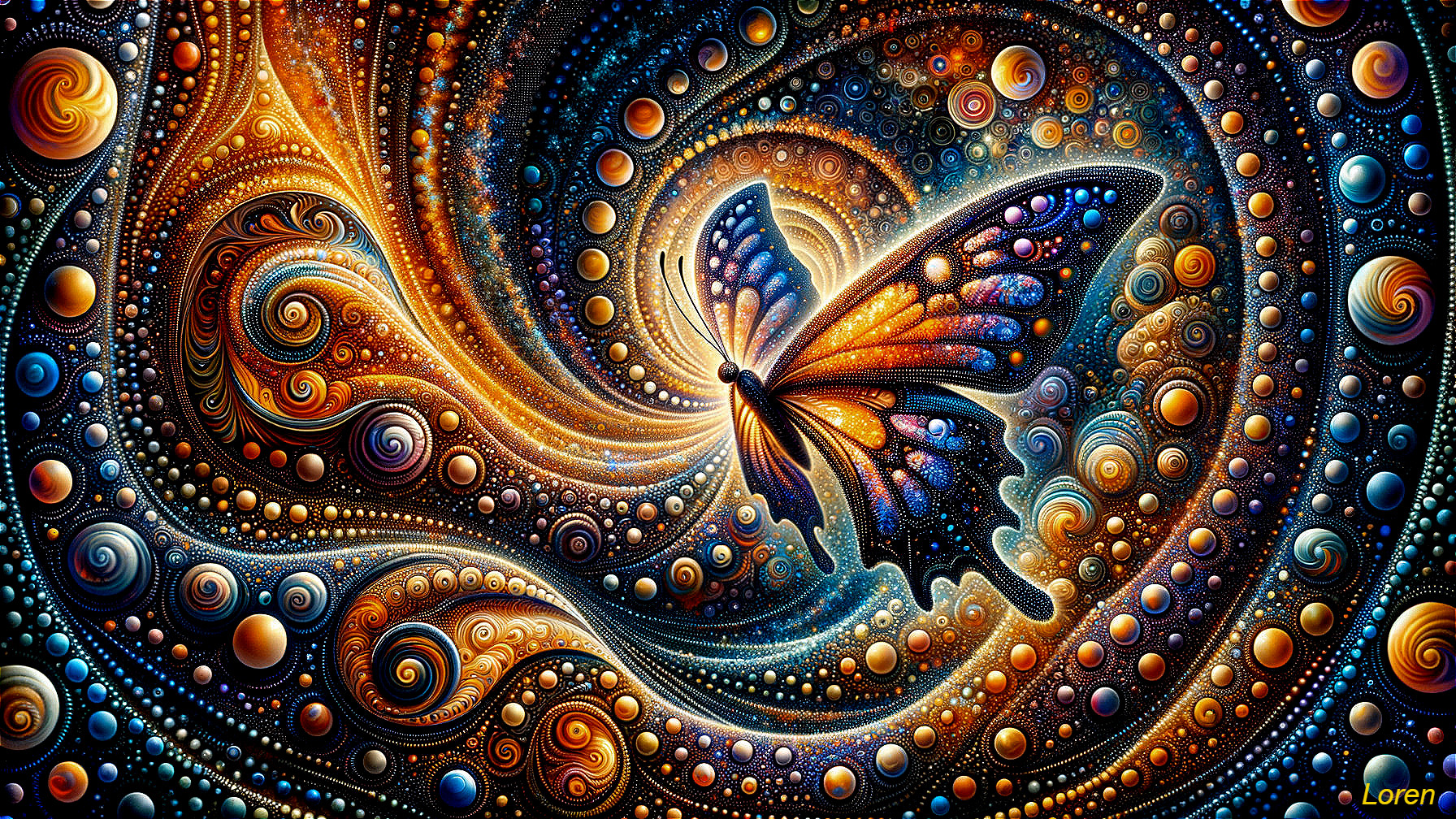 Abstract Butterfly Design with Colorful Patterns