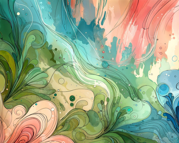 Vibrant Abstract Design with Organic Swirling Shapes