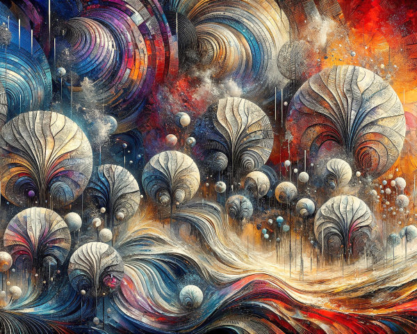 Vibrant Abstract Landscape with Colorful Textures