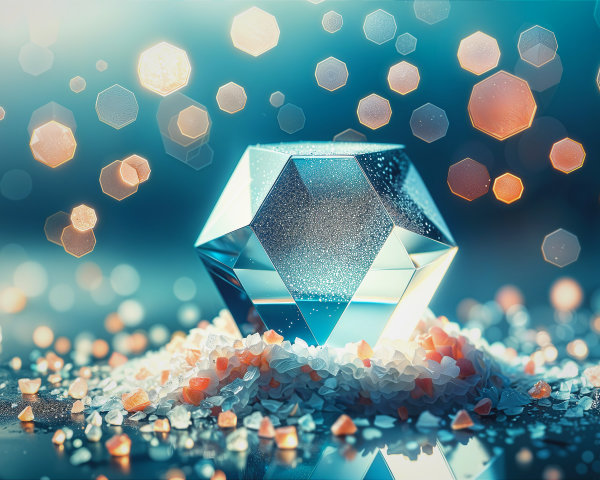 Crystal Centerpiece with Coarse Salt and Bokeh Effects