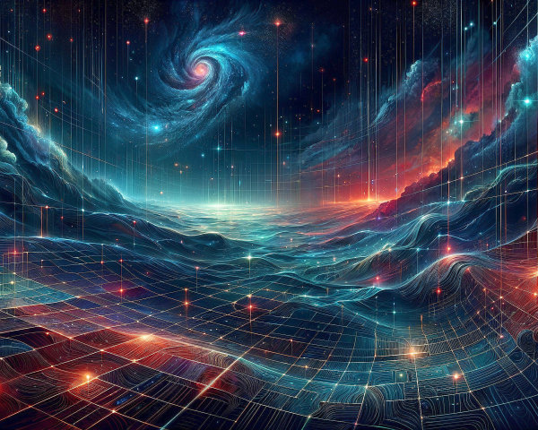 Swirling Galaxy in a Vibrant Cosmic Scene