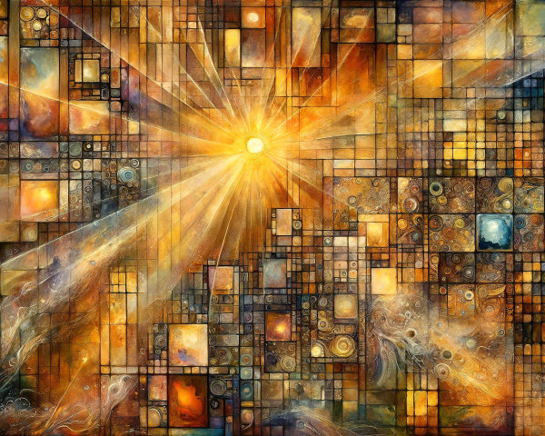 Abstract Composition of Vibrant Colors and Patterns