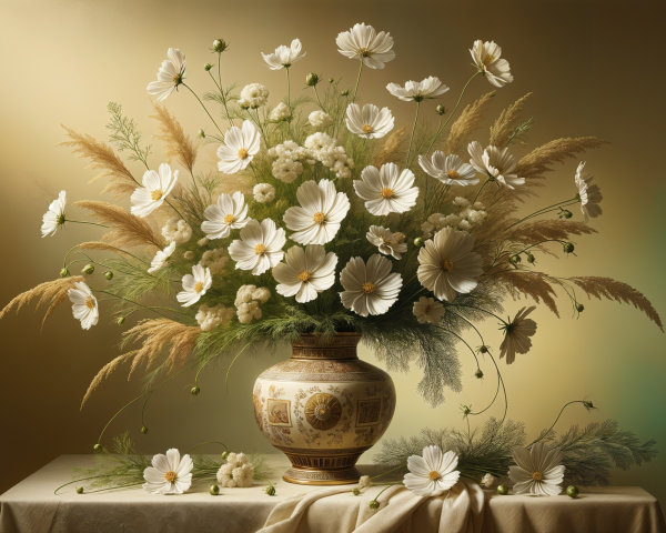 Elegant Floral Arrangement in Decorative Vase