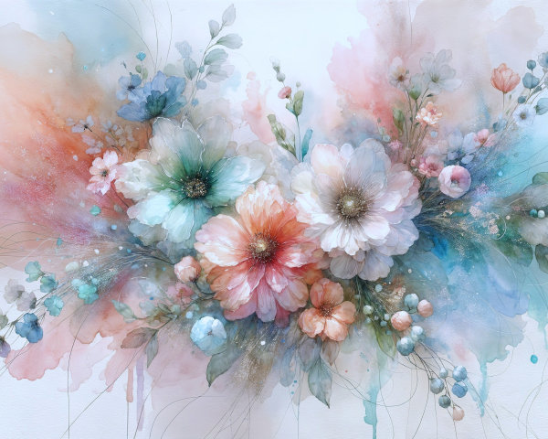 Vibrant Floral Arrangement with Pastels and Vivid Hues