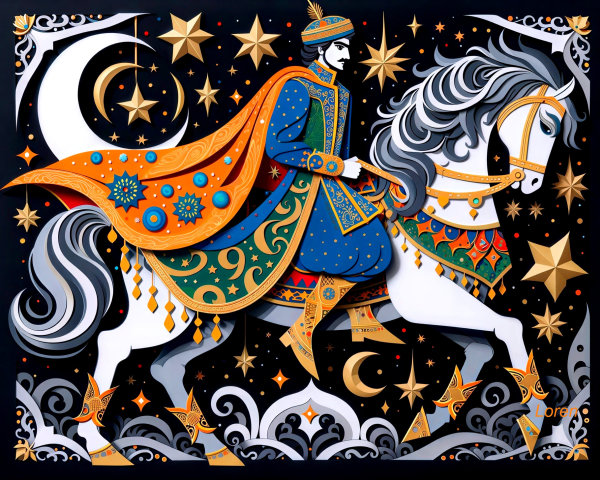 Persian Miniature Style Paper Quilling Artwork Description