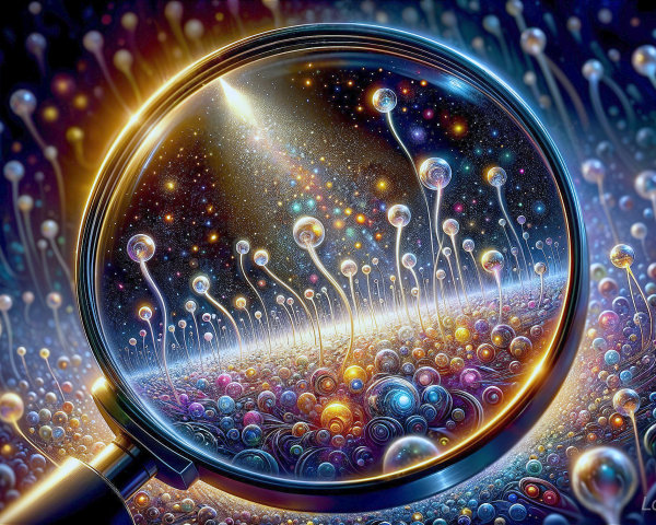 Vibrant Abstract Scene Through a Magnifying Glass