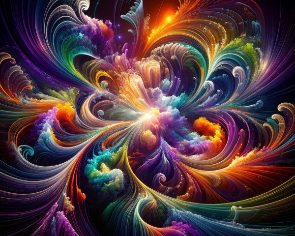 Vibrant Abstract Color Swirls in Dynamic Pattern