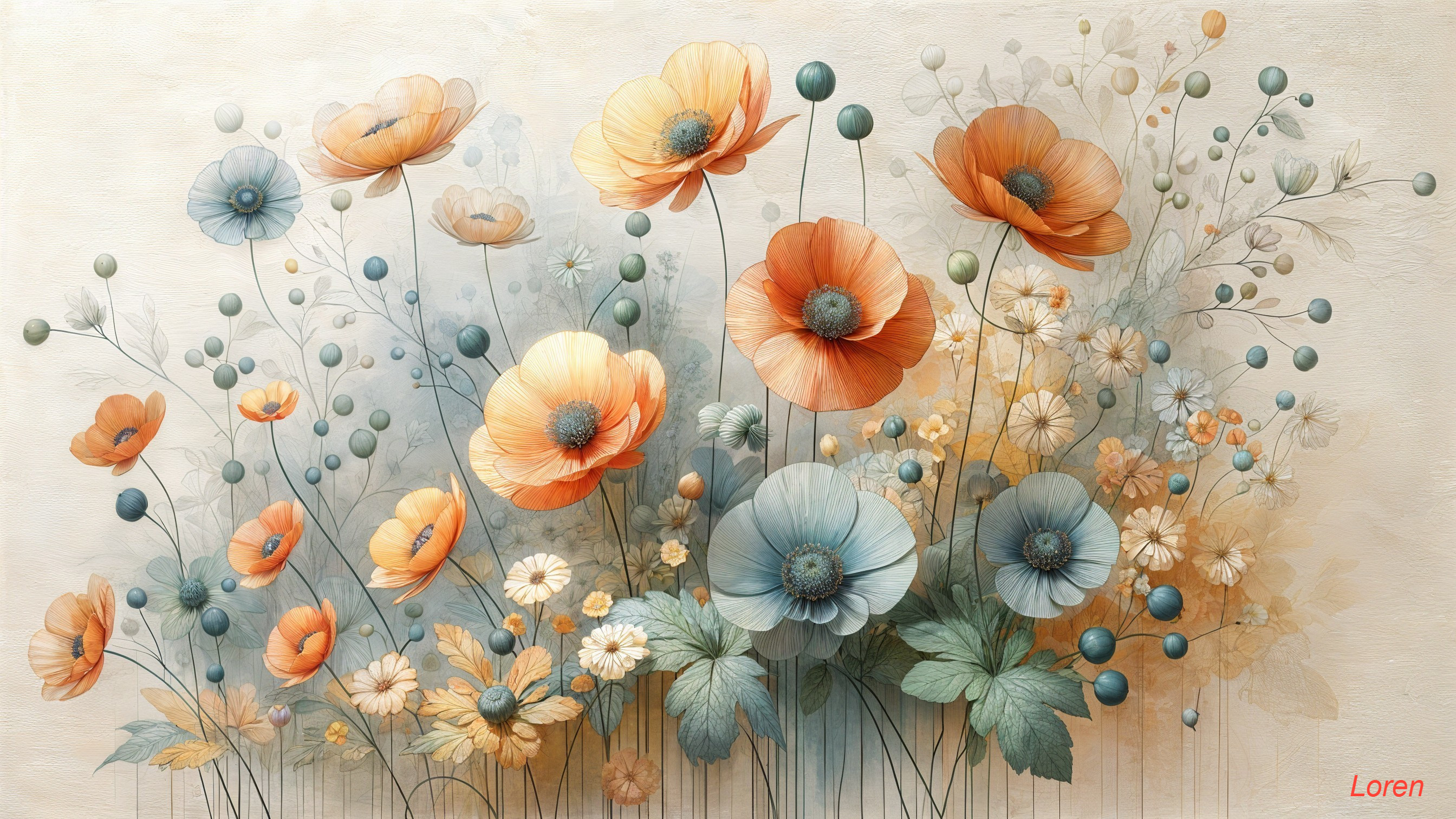 Vibrant Floral Scene with Soft Colors and Tranquility