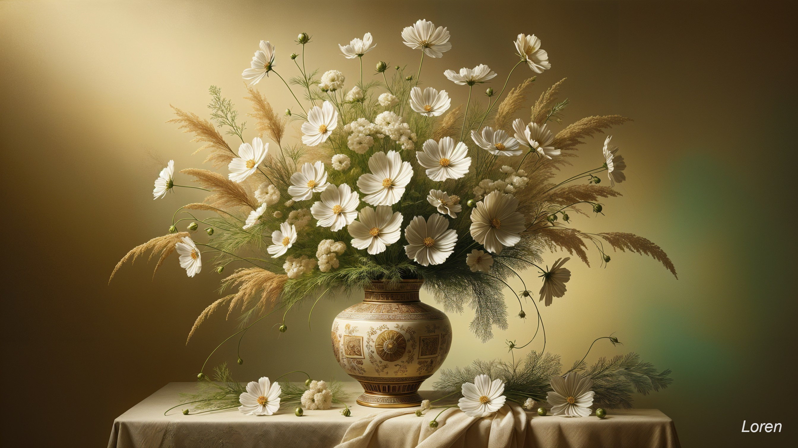 Elegant Floral Arrangement in Decorative Vase