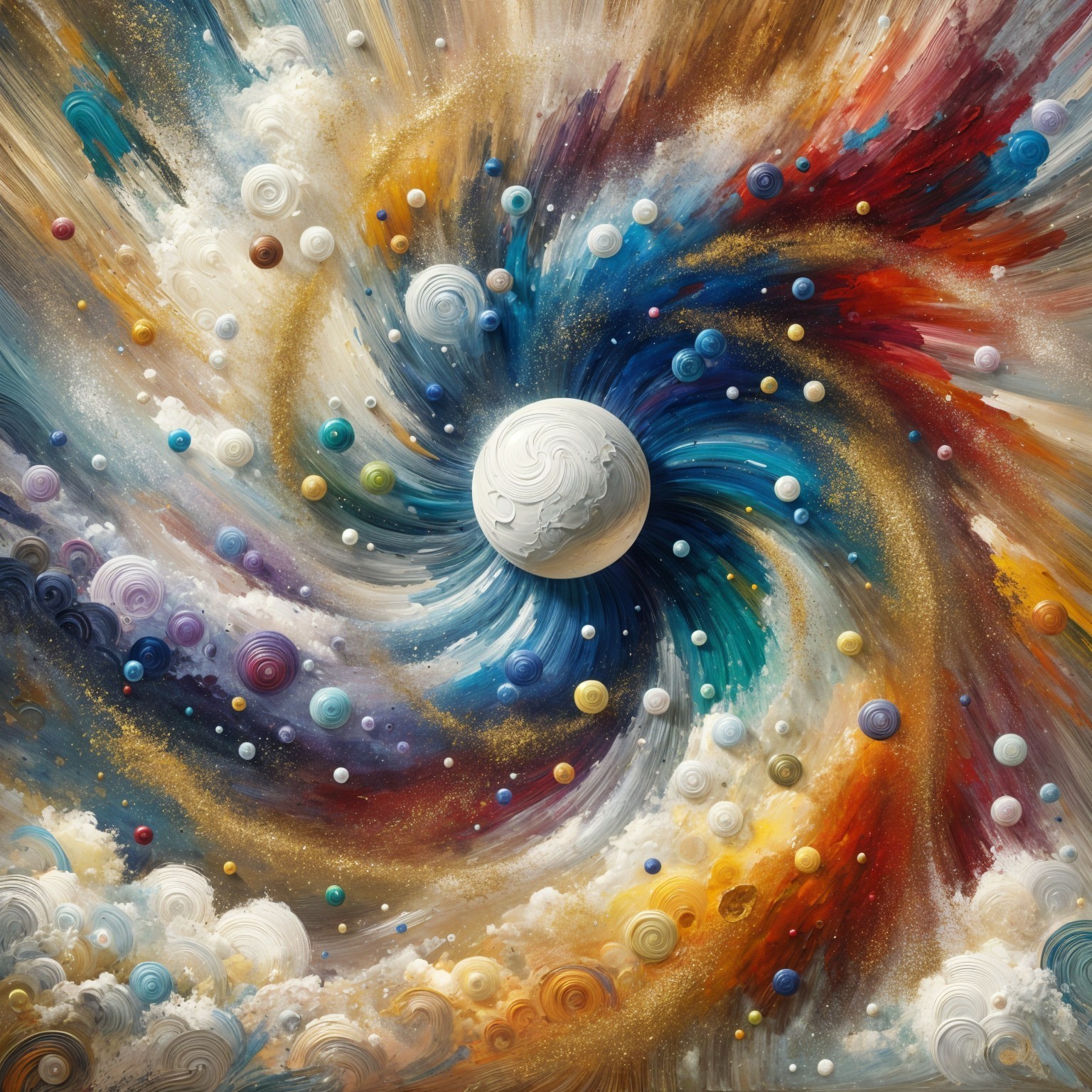 Vibrant Cosmic Scene with Colorful Abstract Swirls