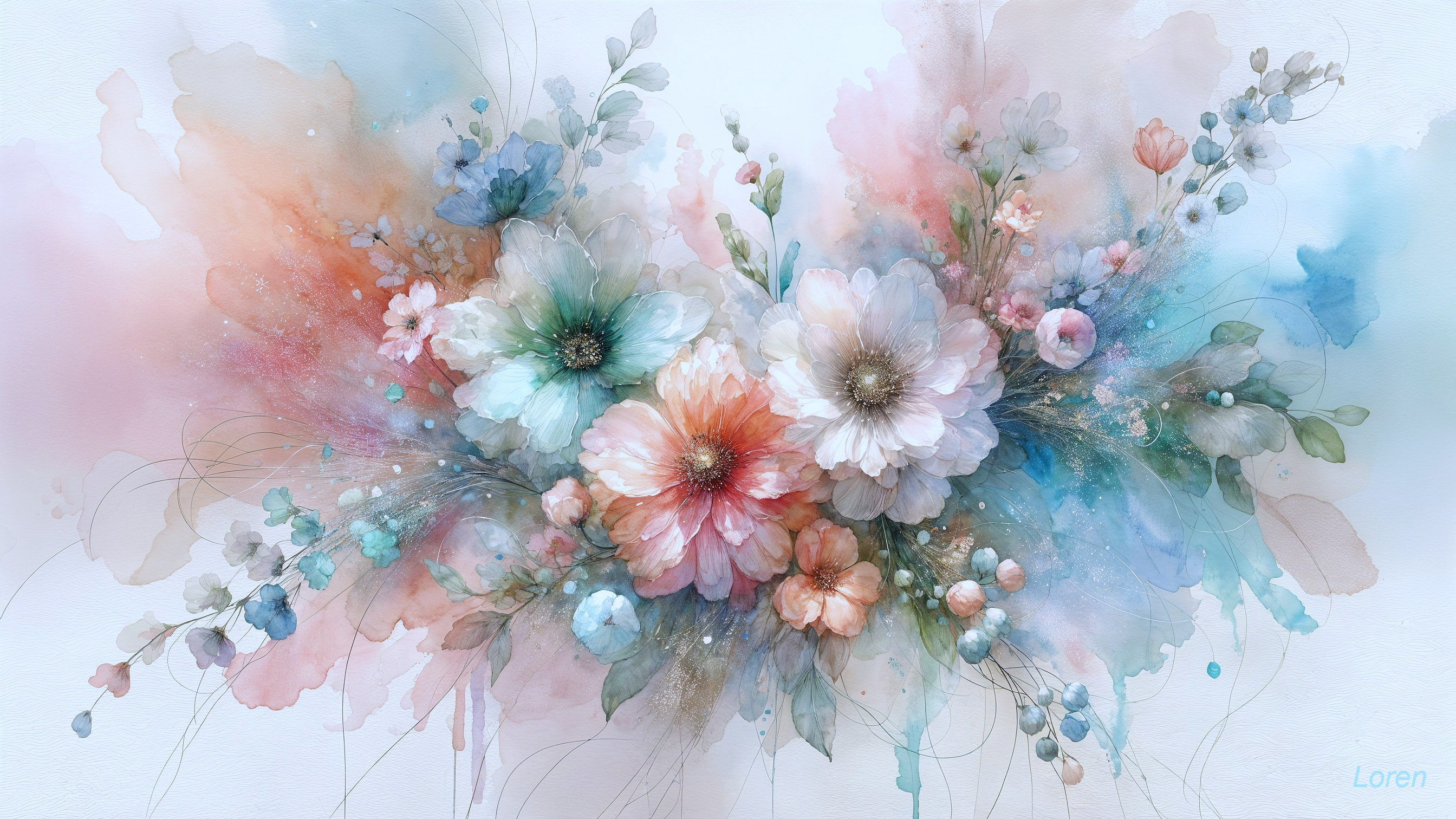 Vibrant Floral Arrangement with Pastels and Vivid Hues