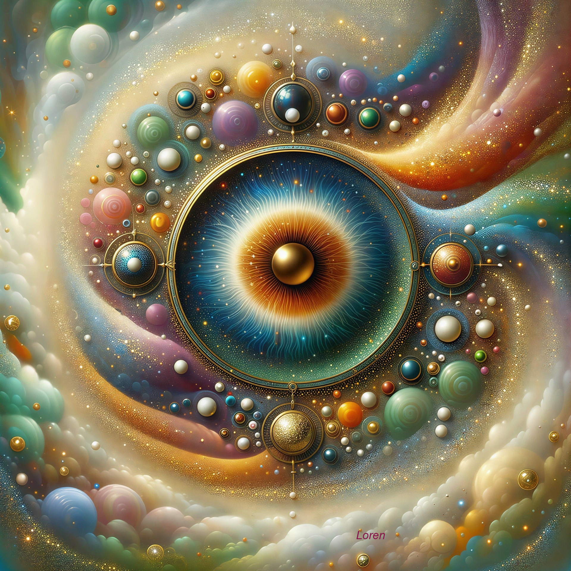 Cosmic Eye Digital Painting with Vibrant Colors and Details