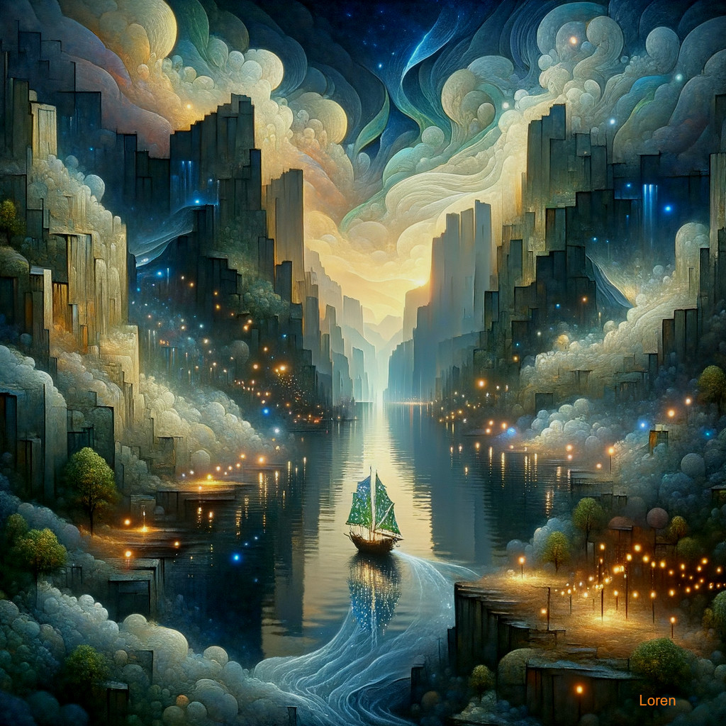 Majestic Mountains and Tranquil River Landscape