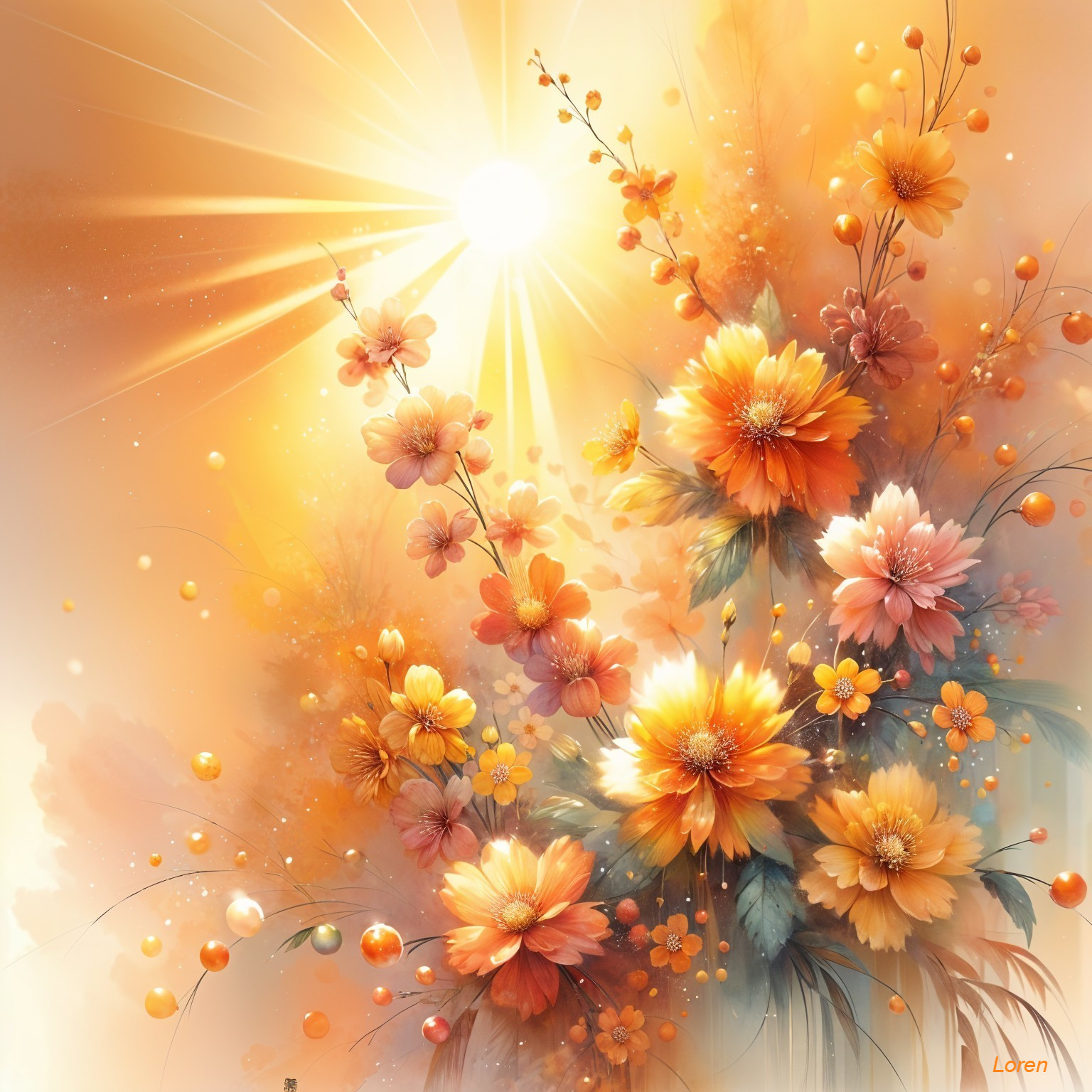 Vibrant Orange and Yellow Flower Arrangement in Sunlight