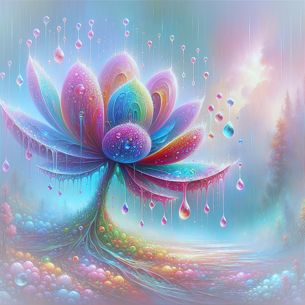 Vibrant Lotus Flower with Colorful Petals and Water