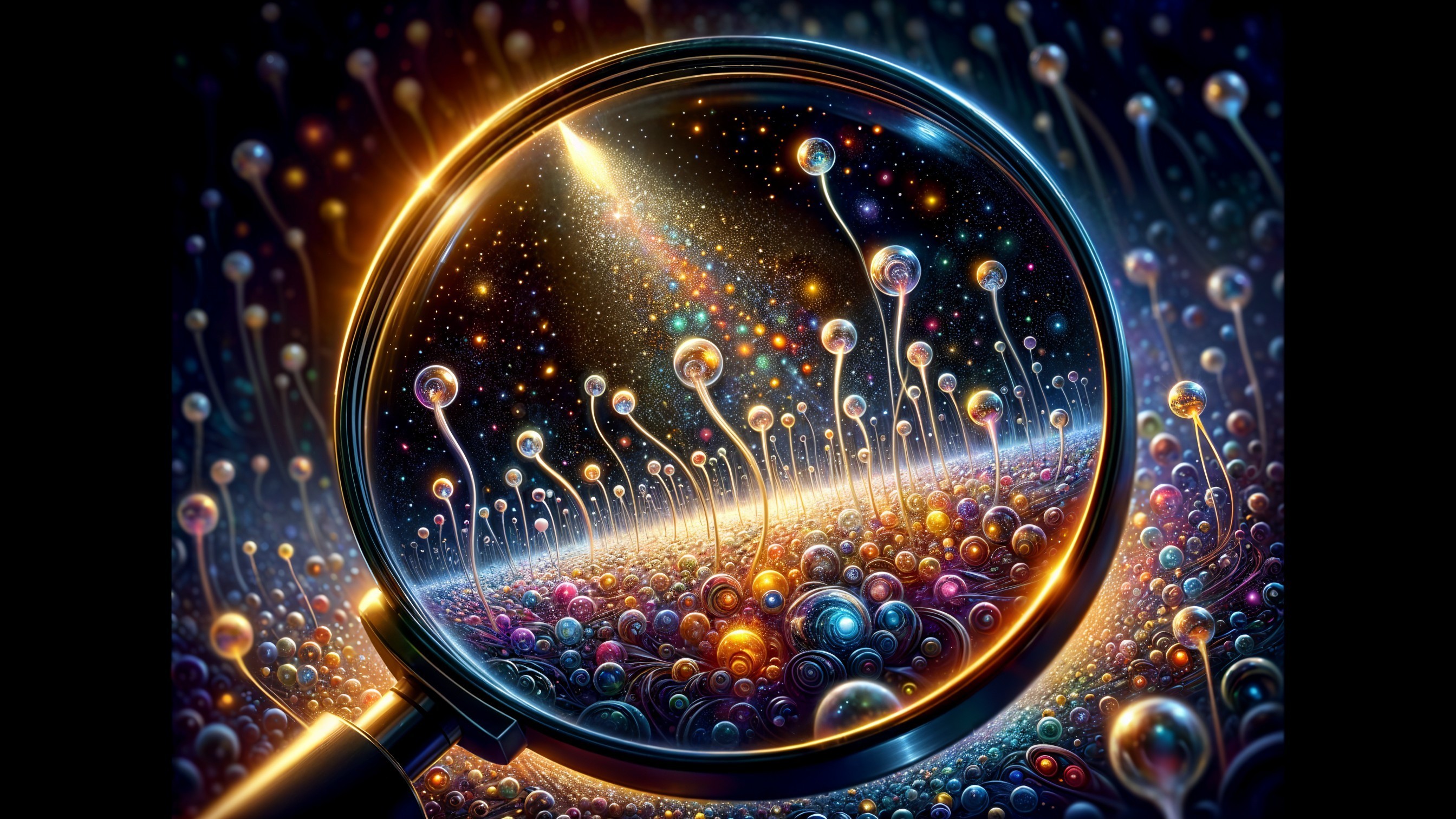 Vibrant Abstract Scene Through a Magnifying Glass