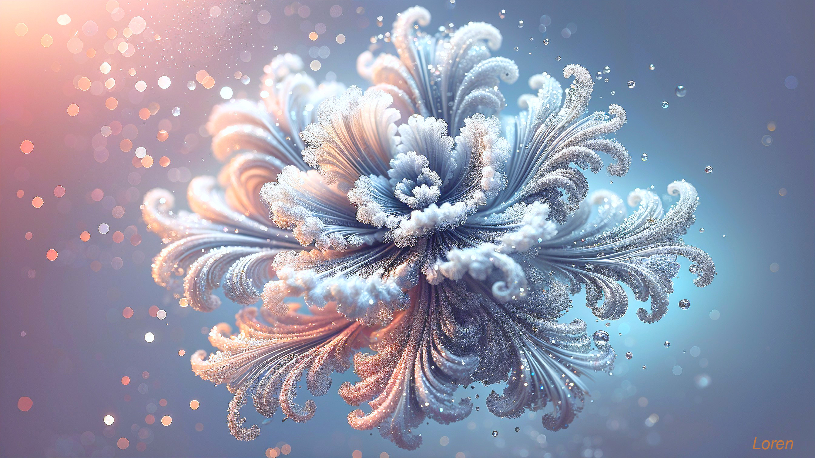 Intricate Fractal Design Resembling Ethereal Flower