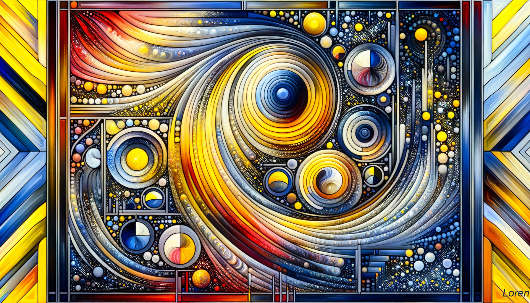 Vibrant Abstract Artwork with Swirling Patterns
