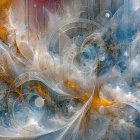 Ethereal Abstract Composition with Fluid Shapes and Colors