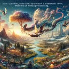 Majestic dragon soaring over lush mountainous landscape