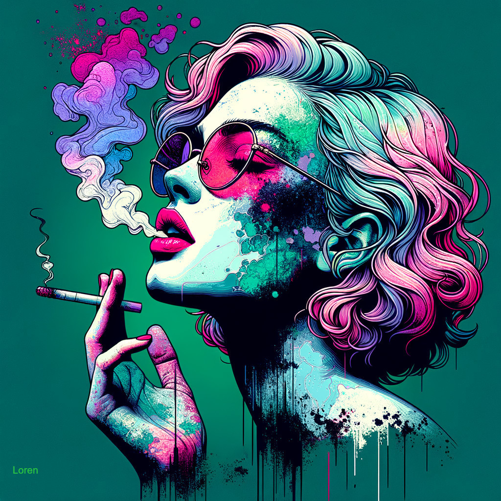 Vibrant Retro Portrait of a Woman with Sunglasses