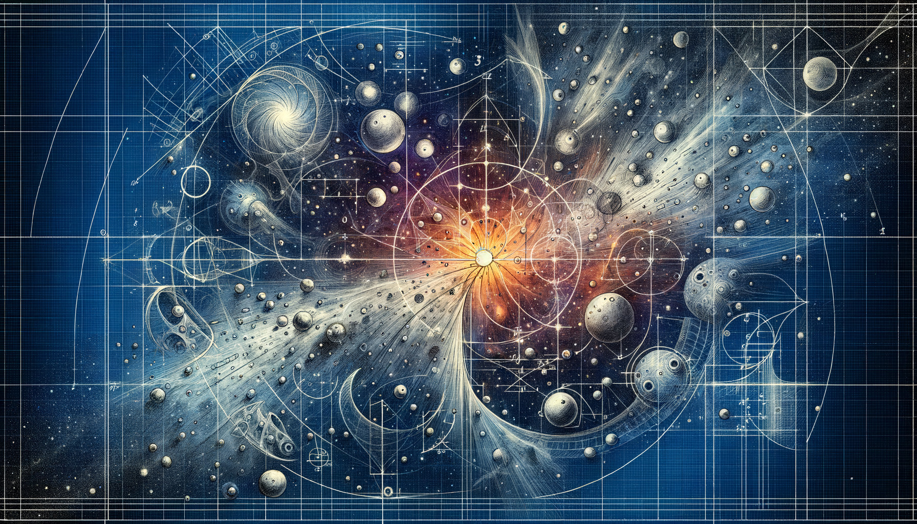 Vibrant Cosmic Scene with Celestial Bodies and Patterns