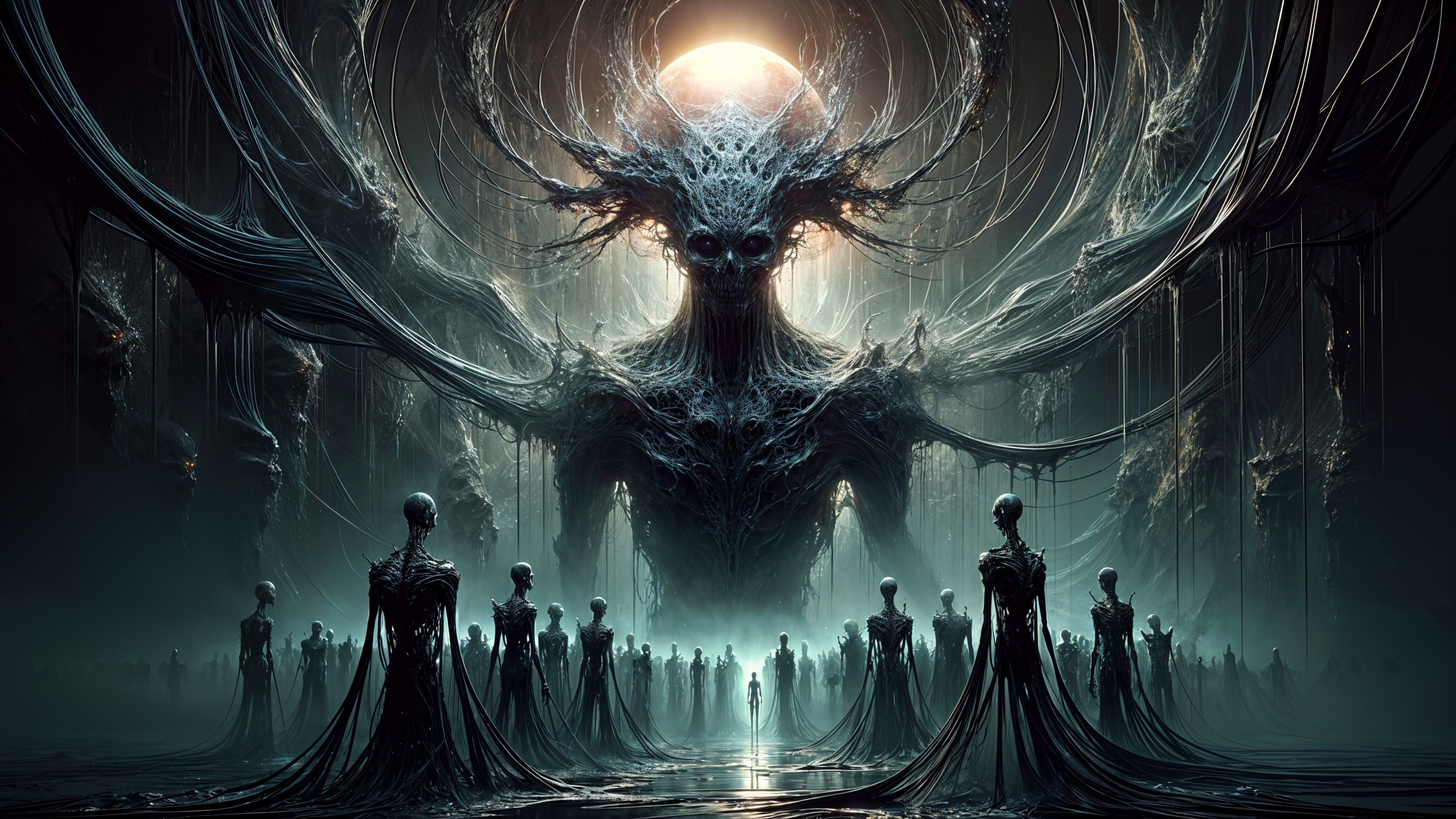 Surreal Landscape with Colossal Otherworldly Figure