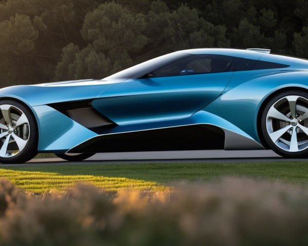 Futuristic Car with Aerodynamic Design and Color Scheme