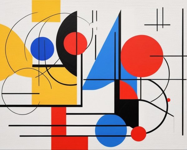 Abstract Geometric Composition in Vibrant Colors