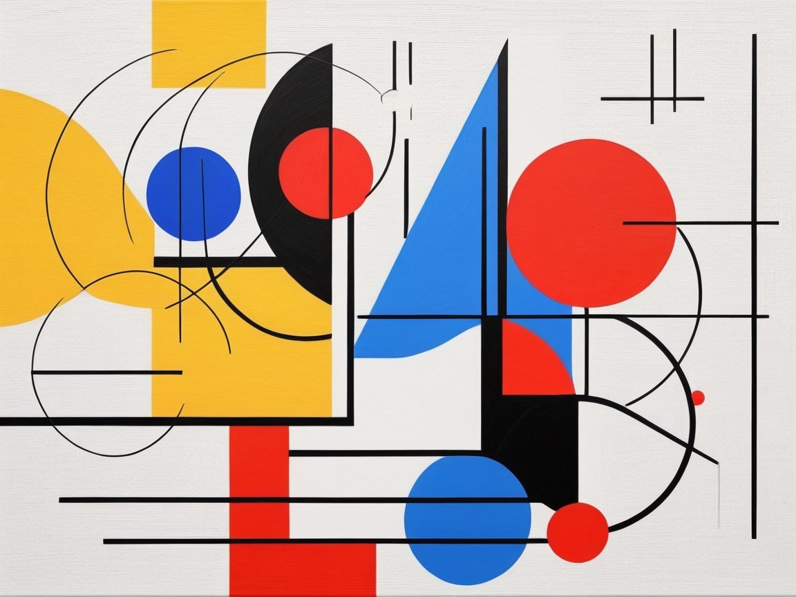 Abstract Geometric Composition in Vibrant Colors