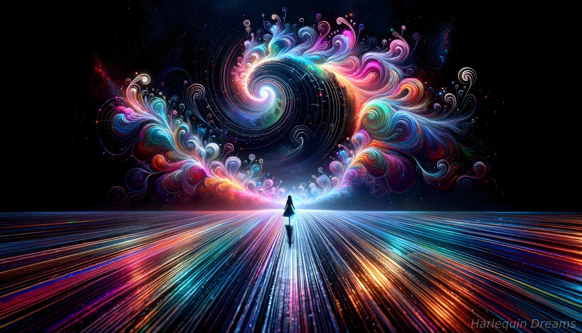 Colorful Cosmic Vortex with Solitary Figure