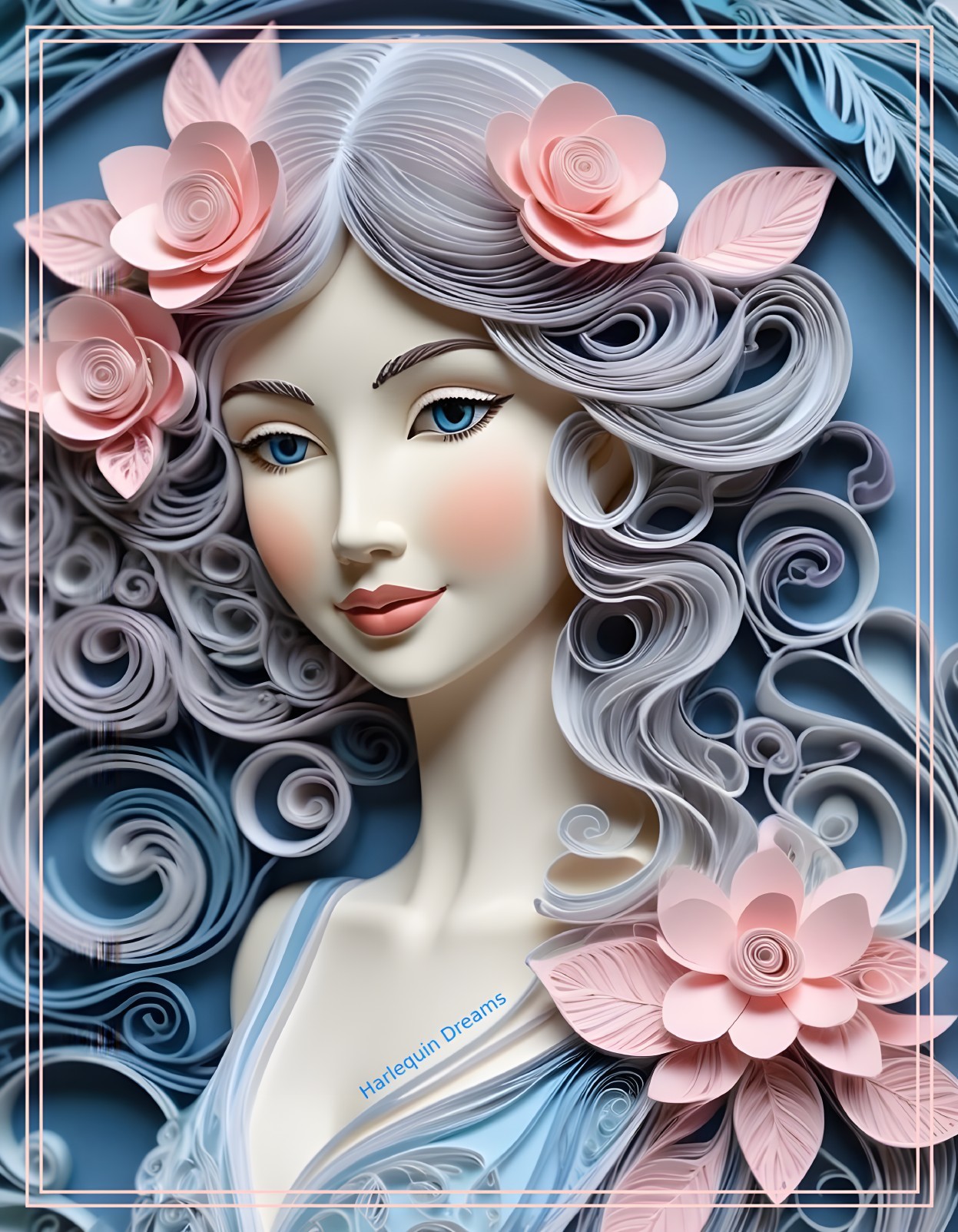 Graceful Grey: Rose-Adorned Beauty