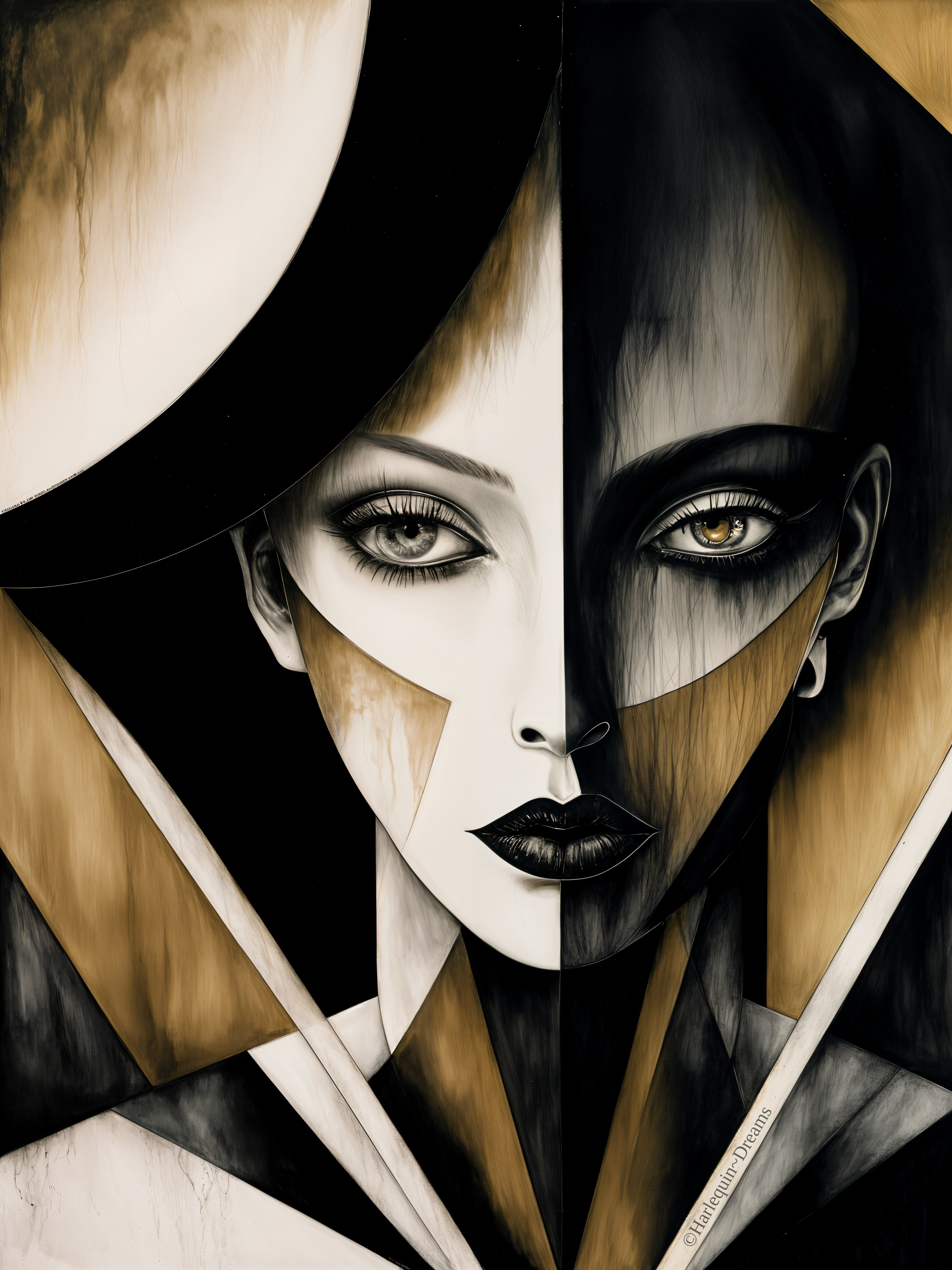 Portrait of a Woman in Light and Dark Contrast