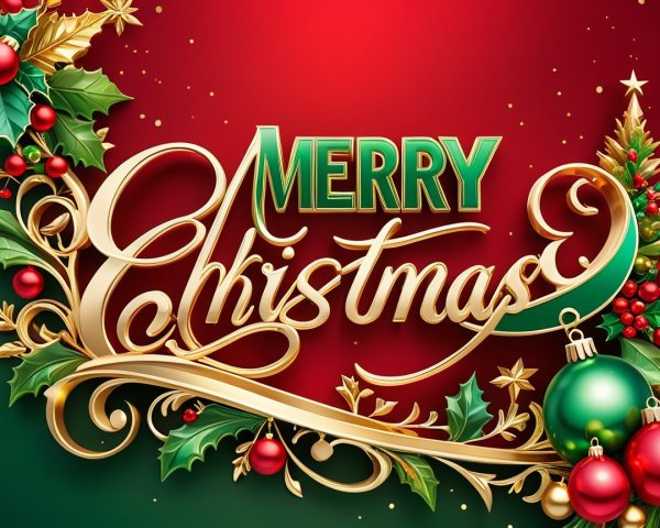 Vibrant Christmas Background with Festive Text Design