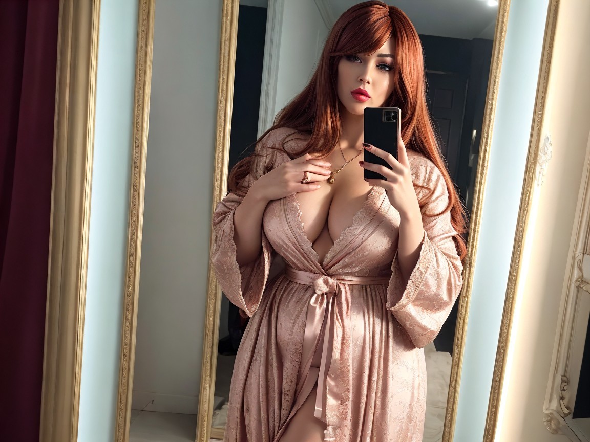 Medium Close-Up Selfie of Woman in Luxurious Setting