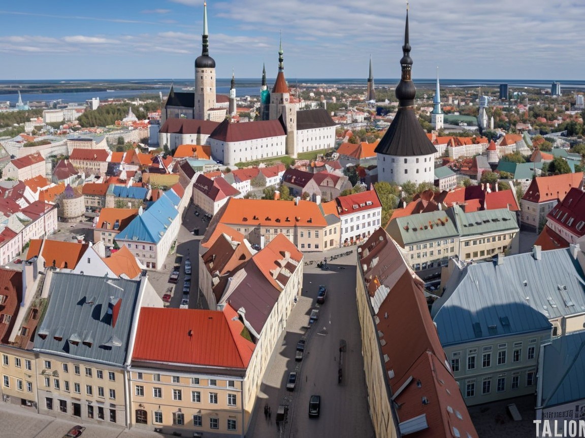 Panoramic View of Historic City with Colorful Rooftops