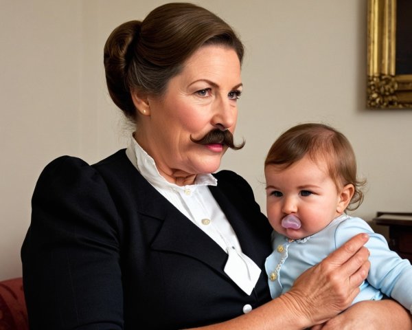 Vintage Outfit with Baby in Cozy Setting