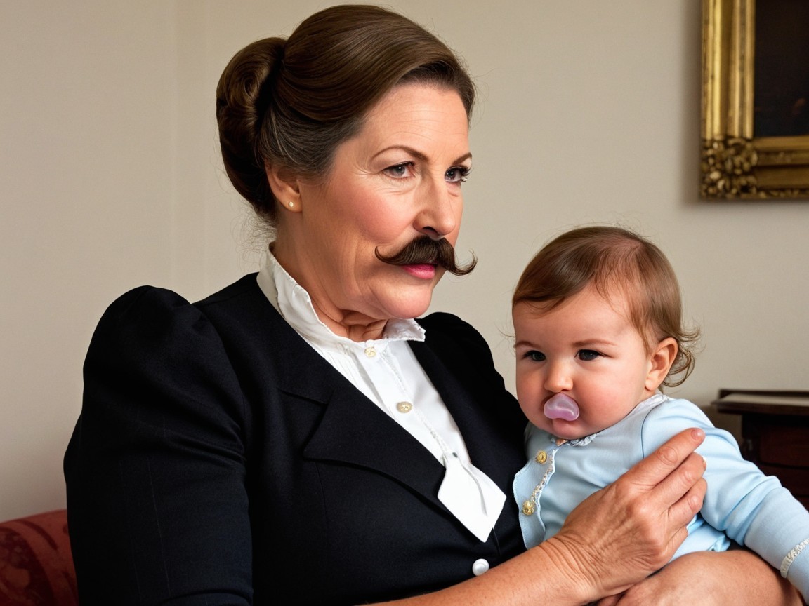 Vintage Outfit with Baby in Cozy Setting