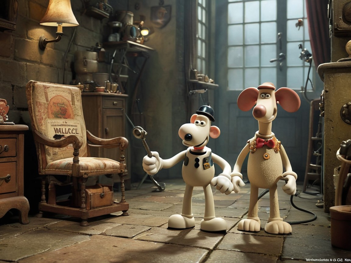 Cozy Vintage Room with Animated Characters and Decor