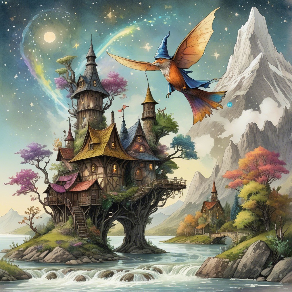 Enchanted Castle in a Whimsical Fairy-Tale Landscape