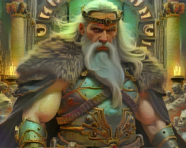 Warrior in Ornate Armor Amidst Ancient Ruins