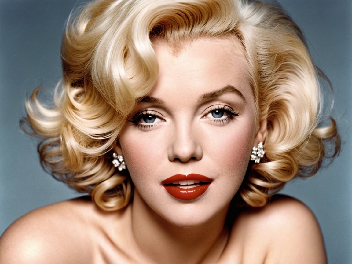 Glamorous Blonde Woman with Iconic Voluminous Curls