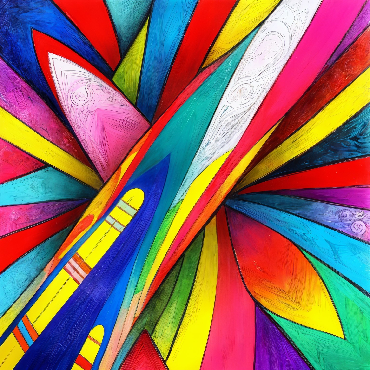 Abstract Composition of Vibrant Surfboards and Colors