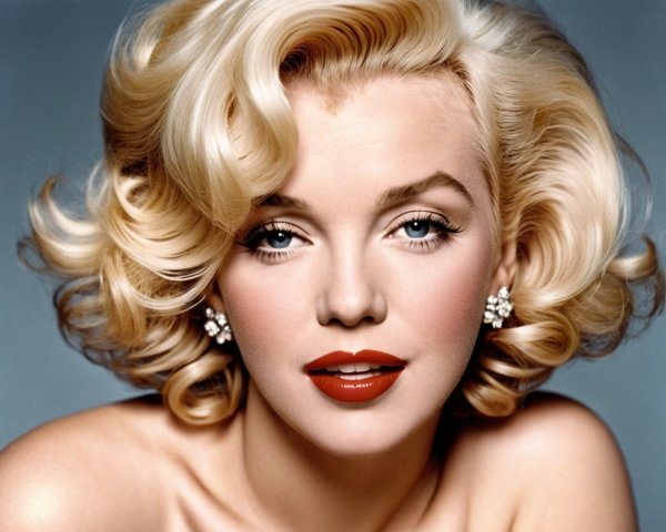 Glamorous Blonde Woman with Iconic Voluminous Curls
