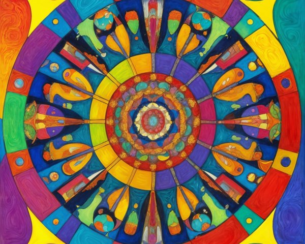 Vibrant Mandala with Colorful Geometric Patterns